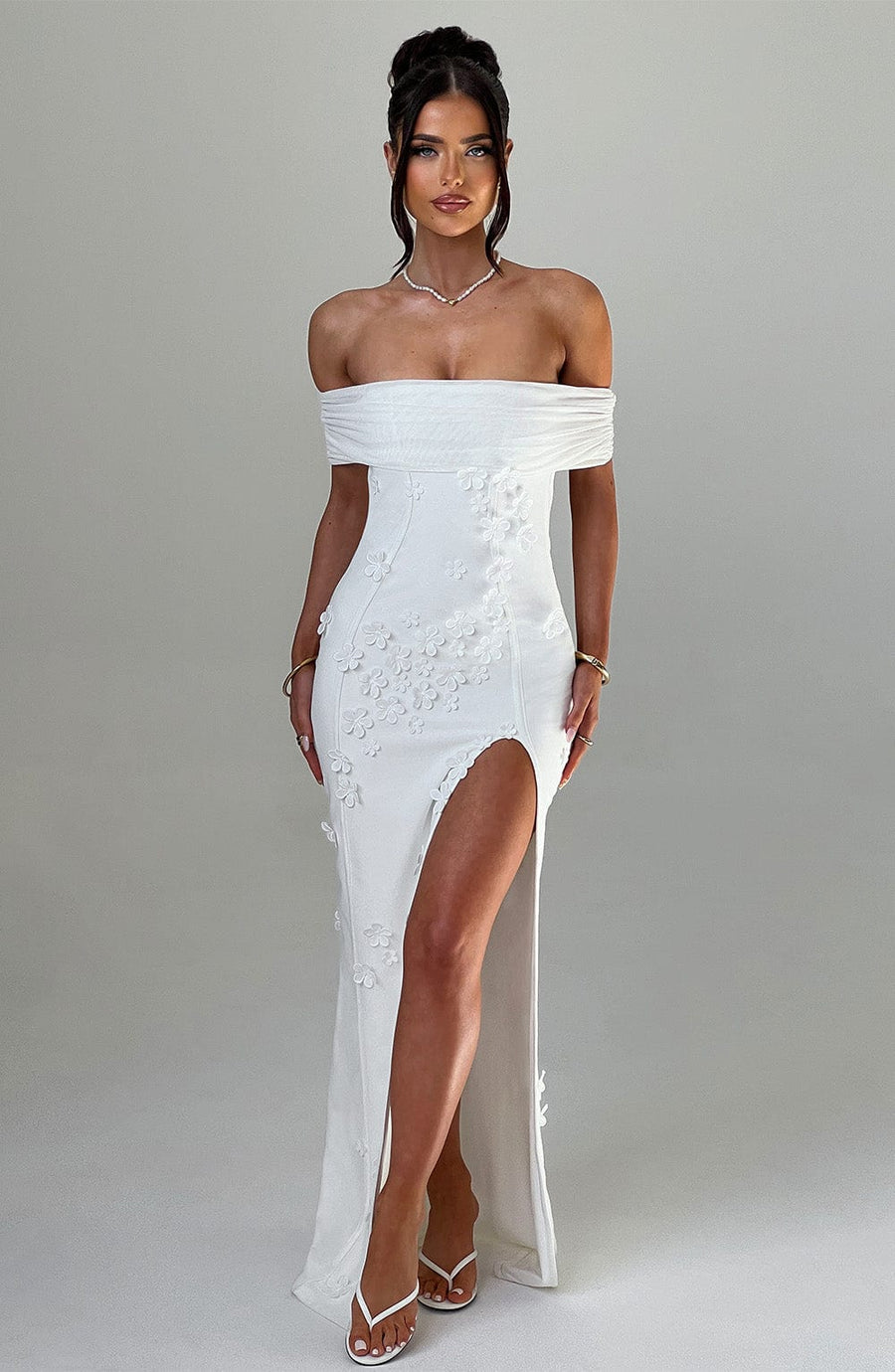 Luvrefashion | Ivory Maxi Dress by Milani in XS - detail view