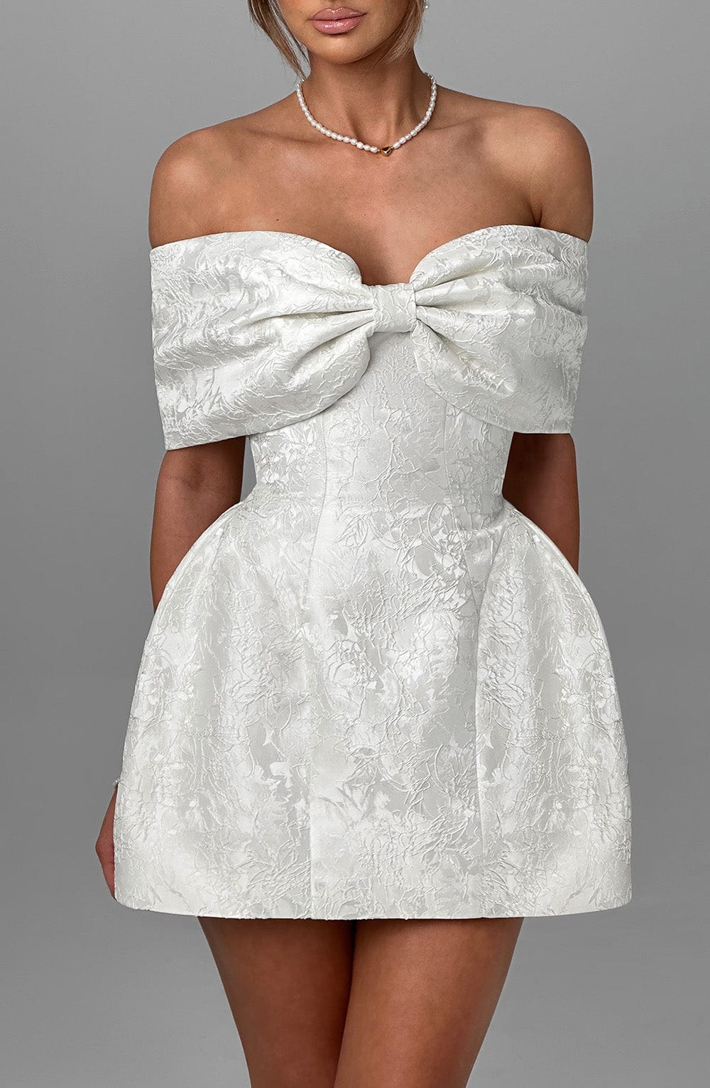 Luvrefashion | Ivory Raquel Mini Dress in XS - back view