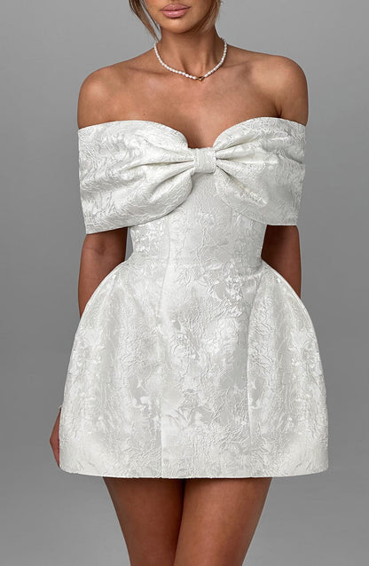 Luvrefashion | Ivory Raquel Mini Dress in XS - back view