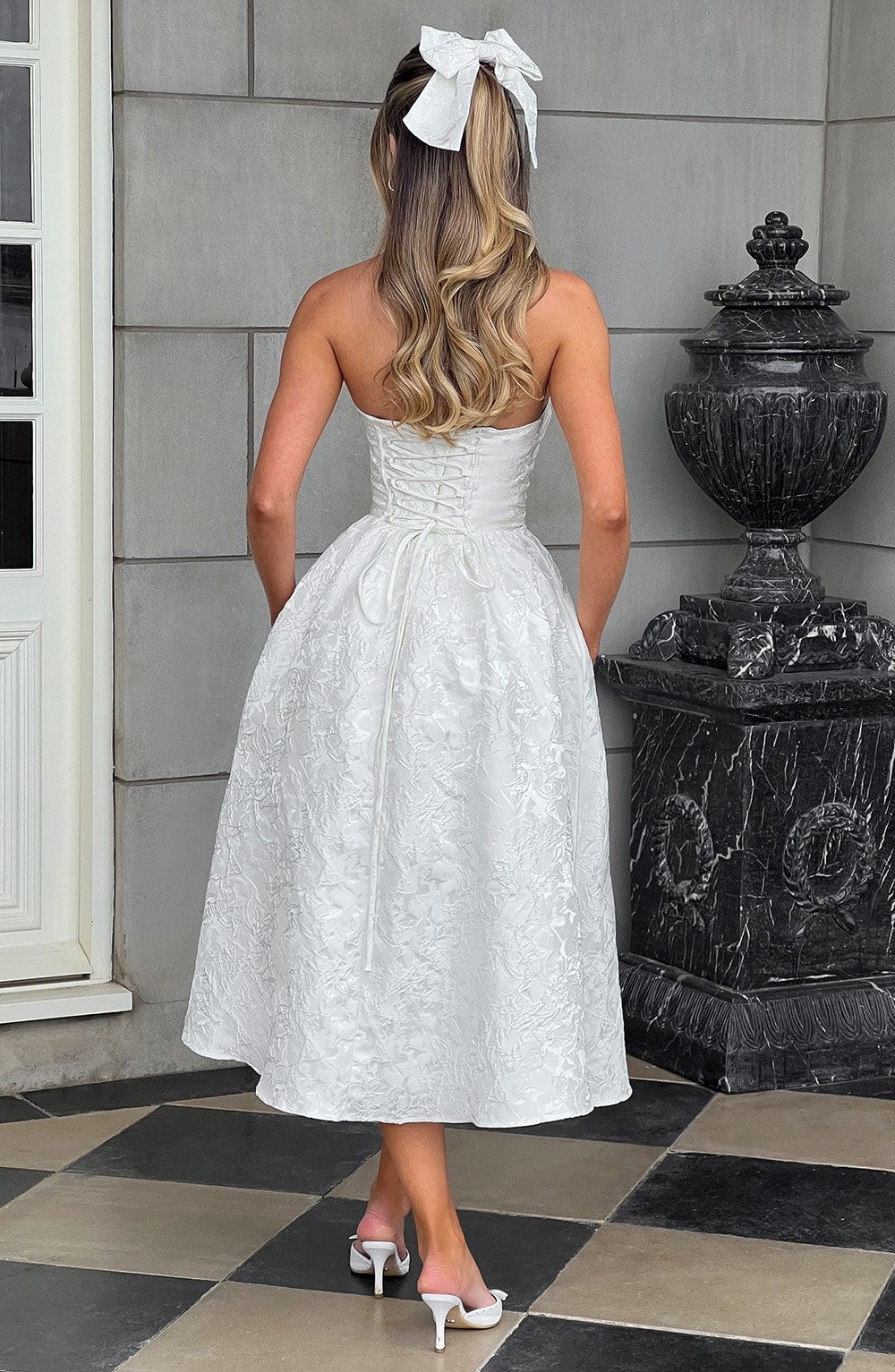 Luvrefashion | Ivory Saoirse Midi Dress in XS - side view