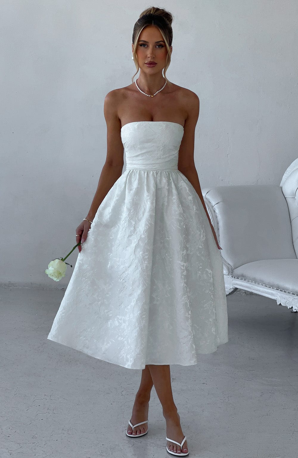 Luvrefashion | Ivory Saoirse Midi Dress in XS - image 8