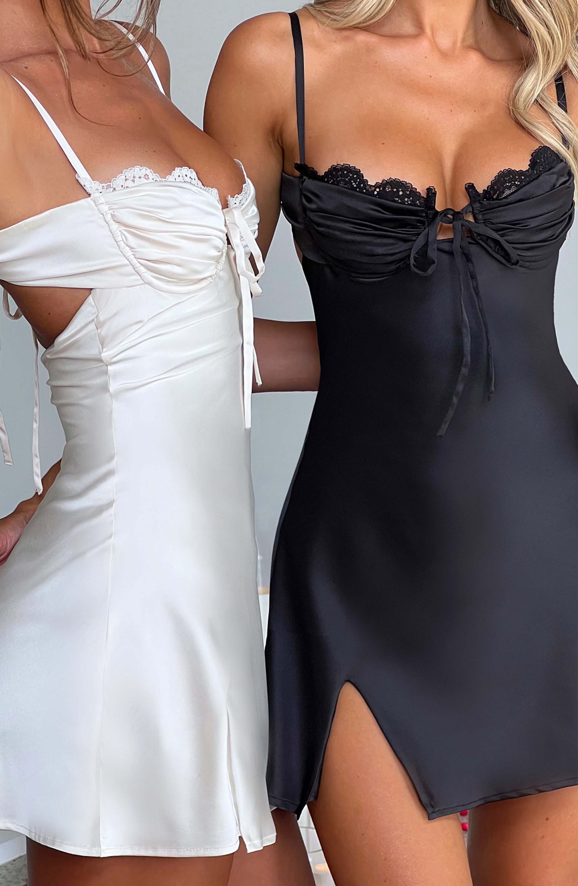 Luvrefashion | Ivory Sherise Mini Dress in XS - detail view