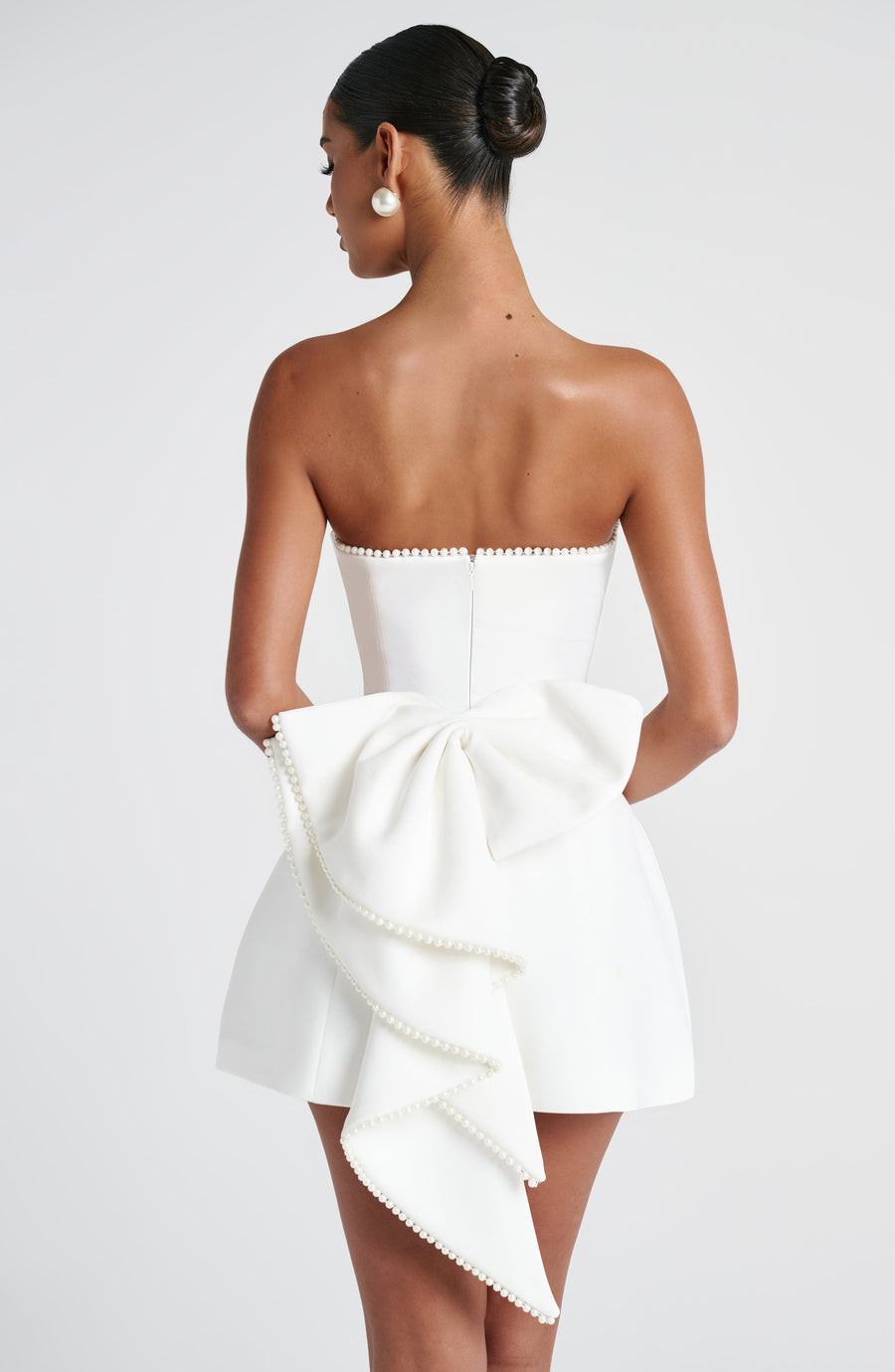 Luvrefashion | Ivory Suni Mini Dress in XS - detail view