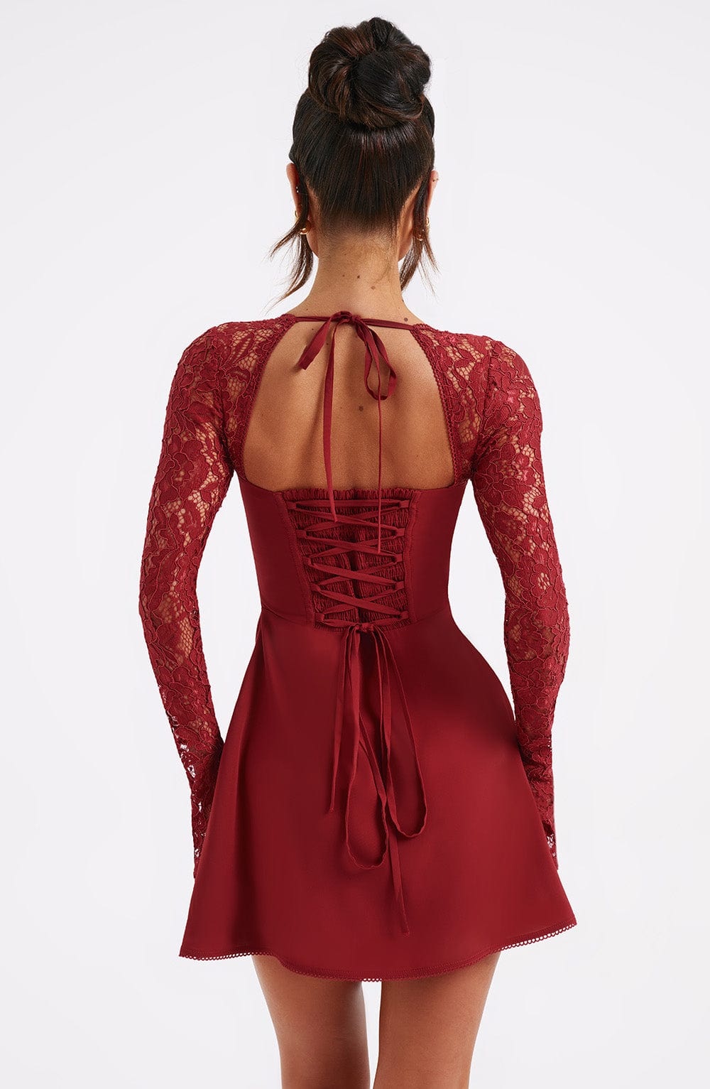 Luvrefashion | Jacinta Red Mini Dress in XS - side view