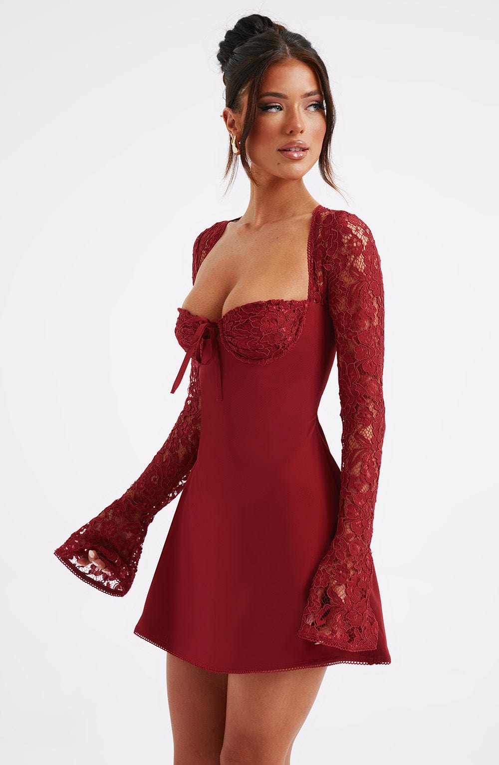 Luvrefashion | Jacinta Red Mini Dress in XS - back view
