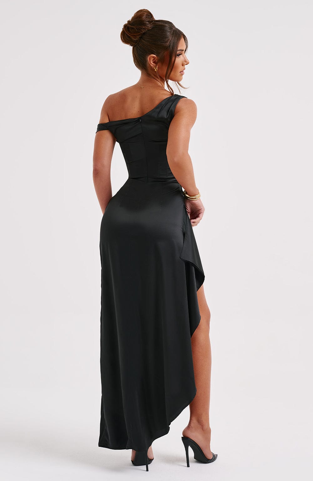 Luvrefashion | Juliene Black Maxi Dress in XS - back view