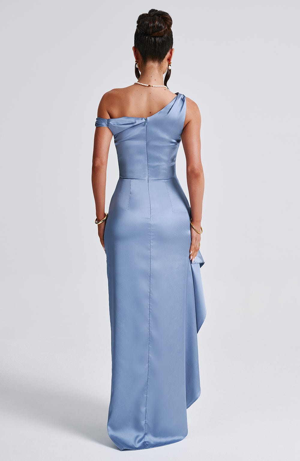 Luvrefashion | Juliene Long Dress Soft Blue in XS - detail view