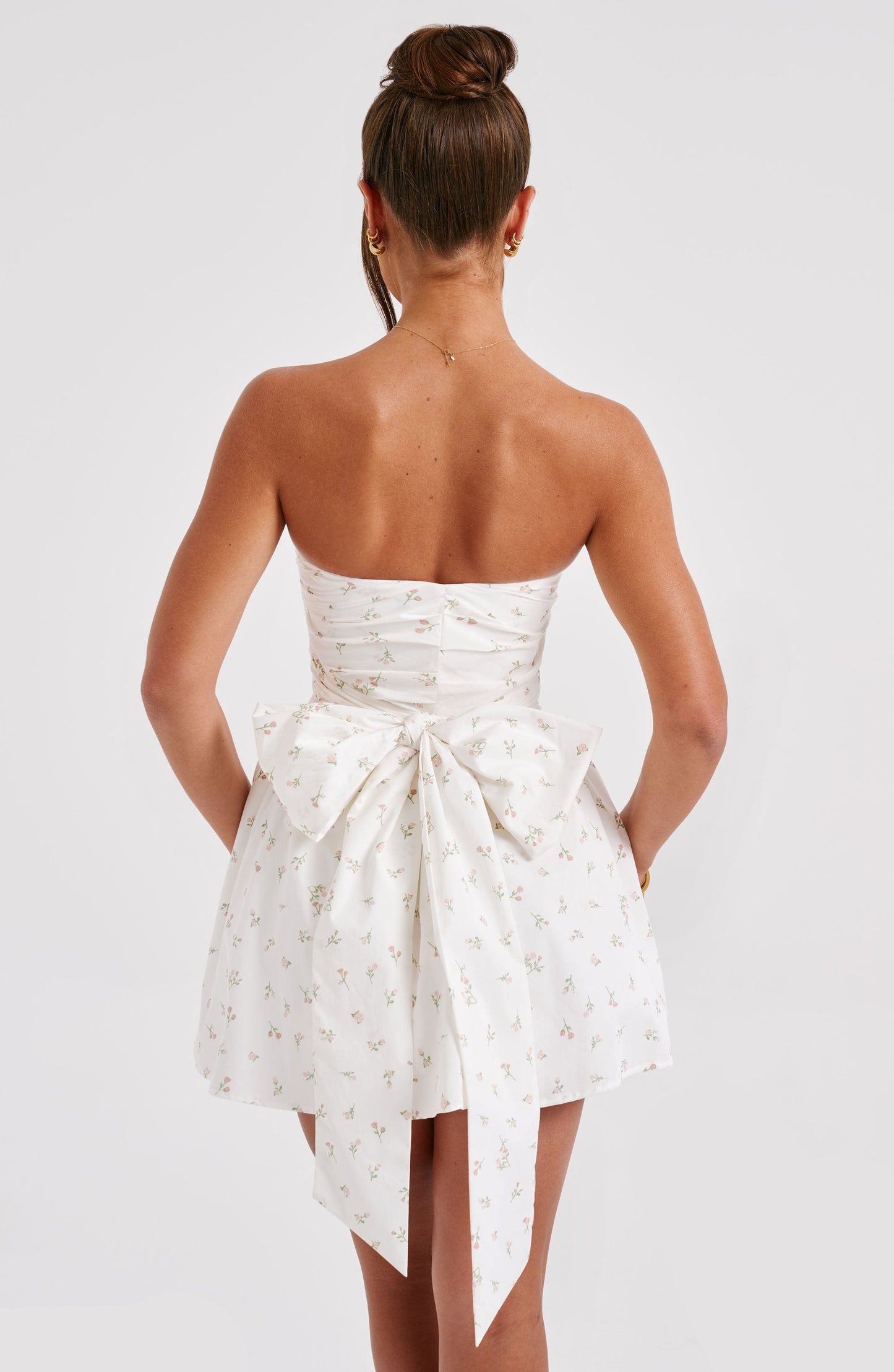 Luvrefashion | Katrina Blush Floral Print Mini Dress in XS - detail view