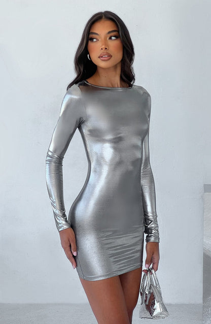 Luvrefashion | Kyranni Gunmetal Mini Dress in XS - image 11