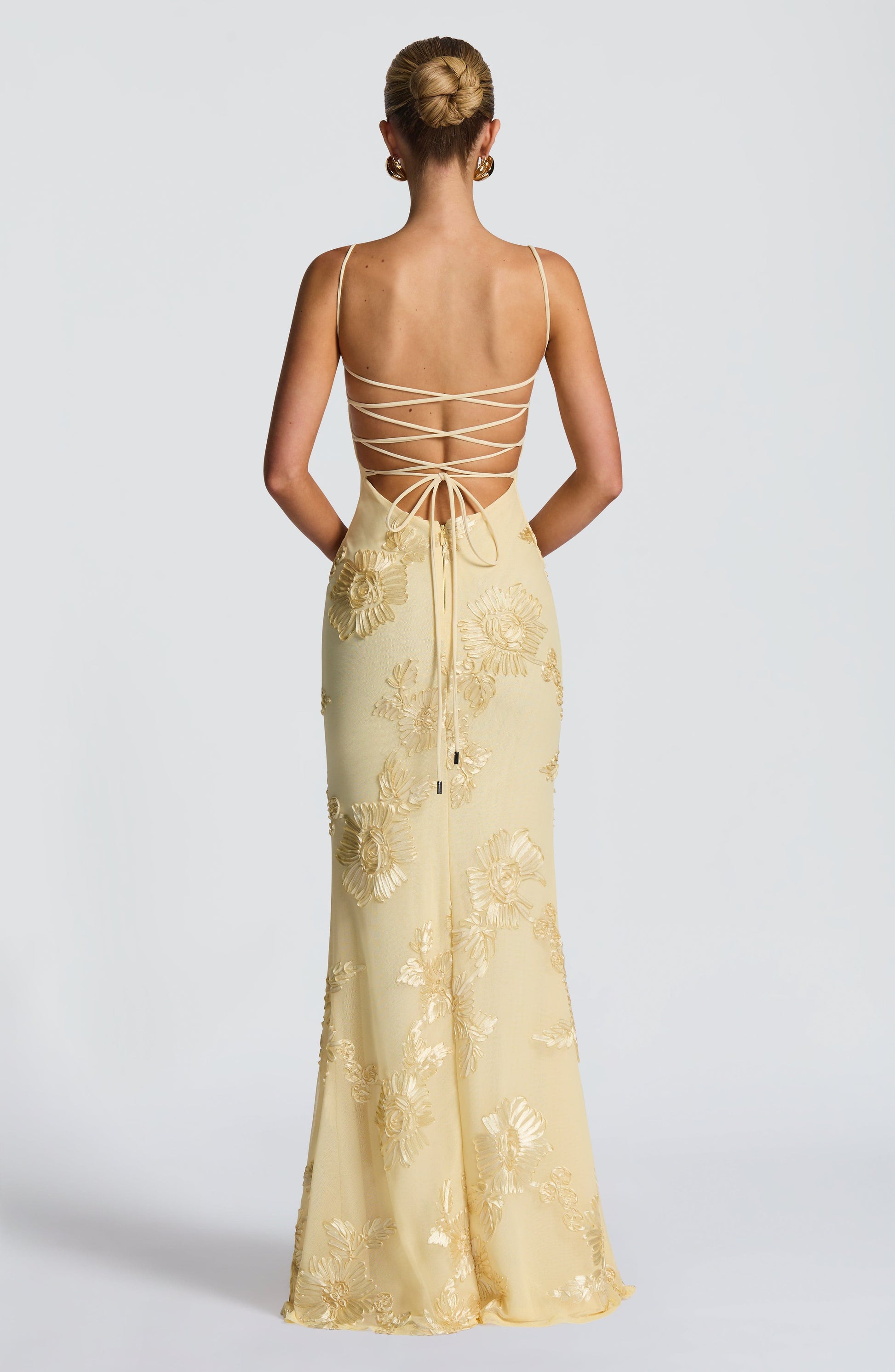 Luvrefashion | Lemon Nefertiti Maxi Dress in XS - side view