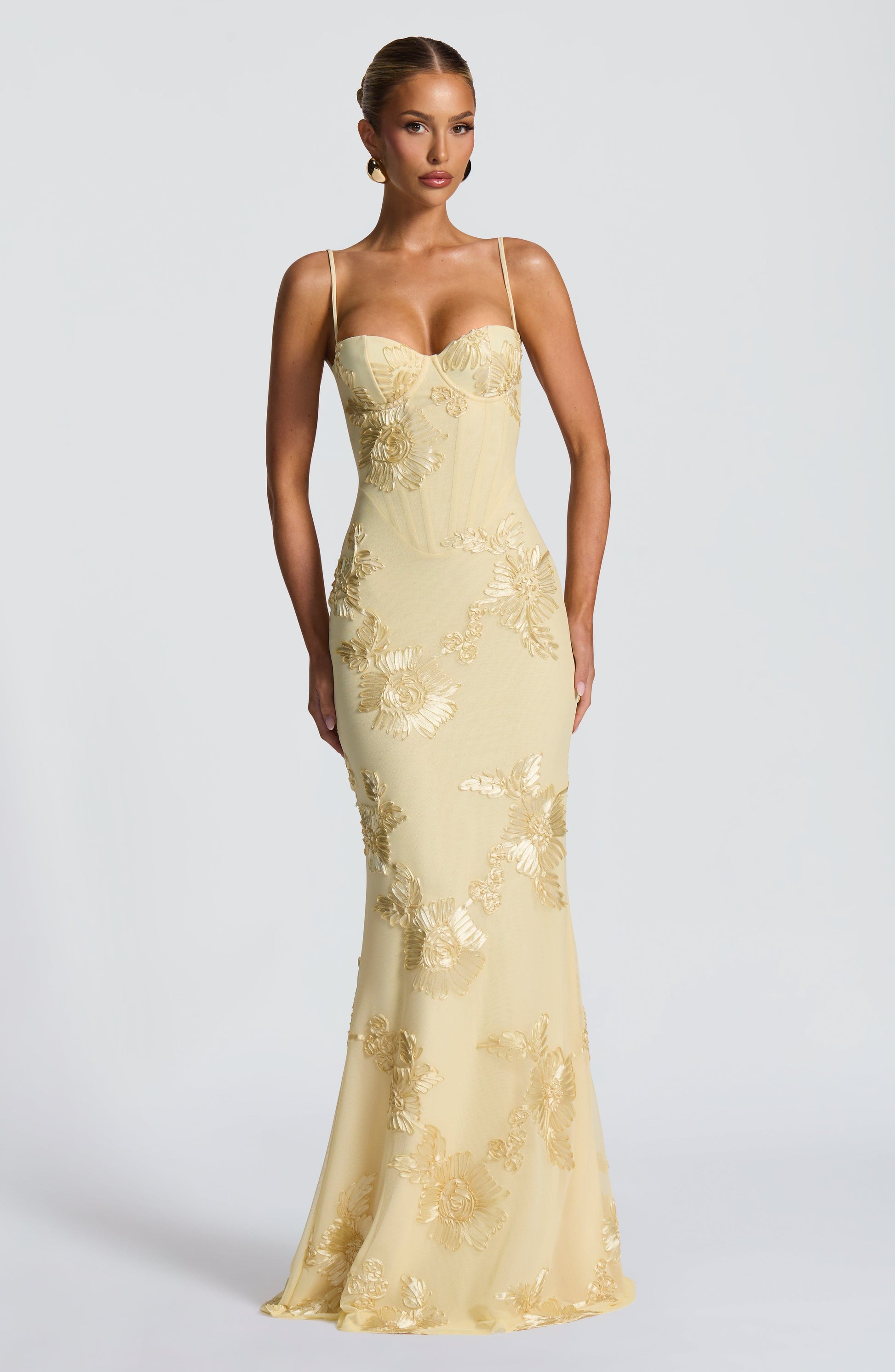 Luvrefashion | Lemon Nefertiti Maxi Dress in XS - back view