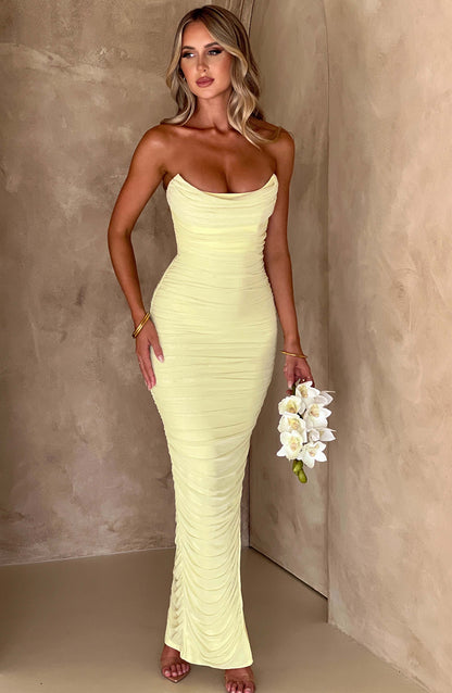 Luvrefashion | Lime Demi Maxi Dress in XS - side view