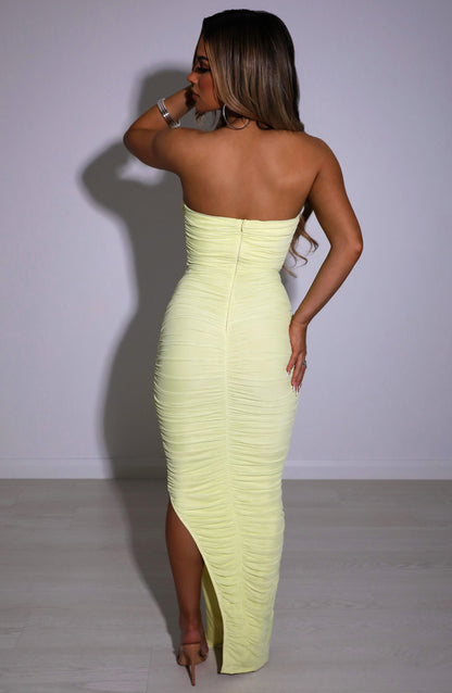 Luvrefashion | Lime Green Demi Maxi Dress in XS - detail view