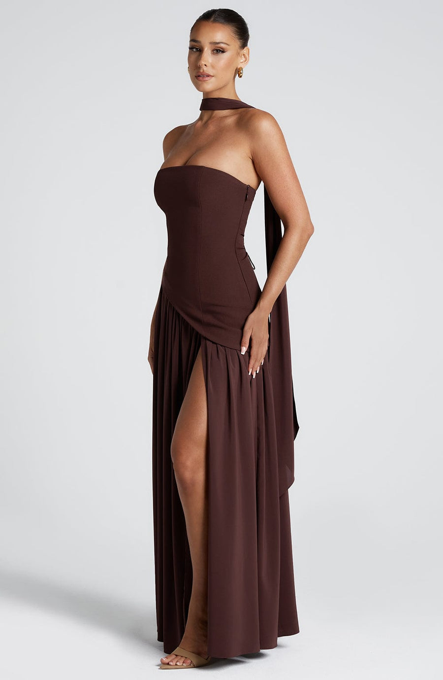 Luvrefashion | Maliyah Plum Brown Maxi Dress in XS - image 10