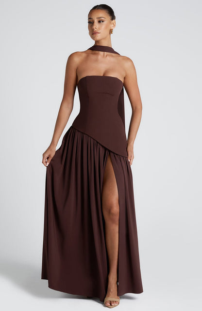 Luvrefashion | Maliyah Plum Brown Maxi Dress in XS - image 11