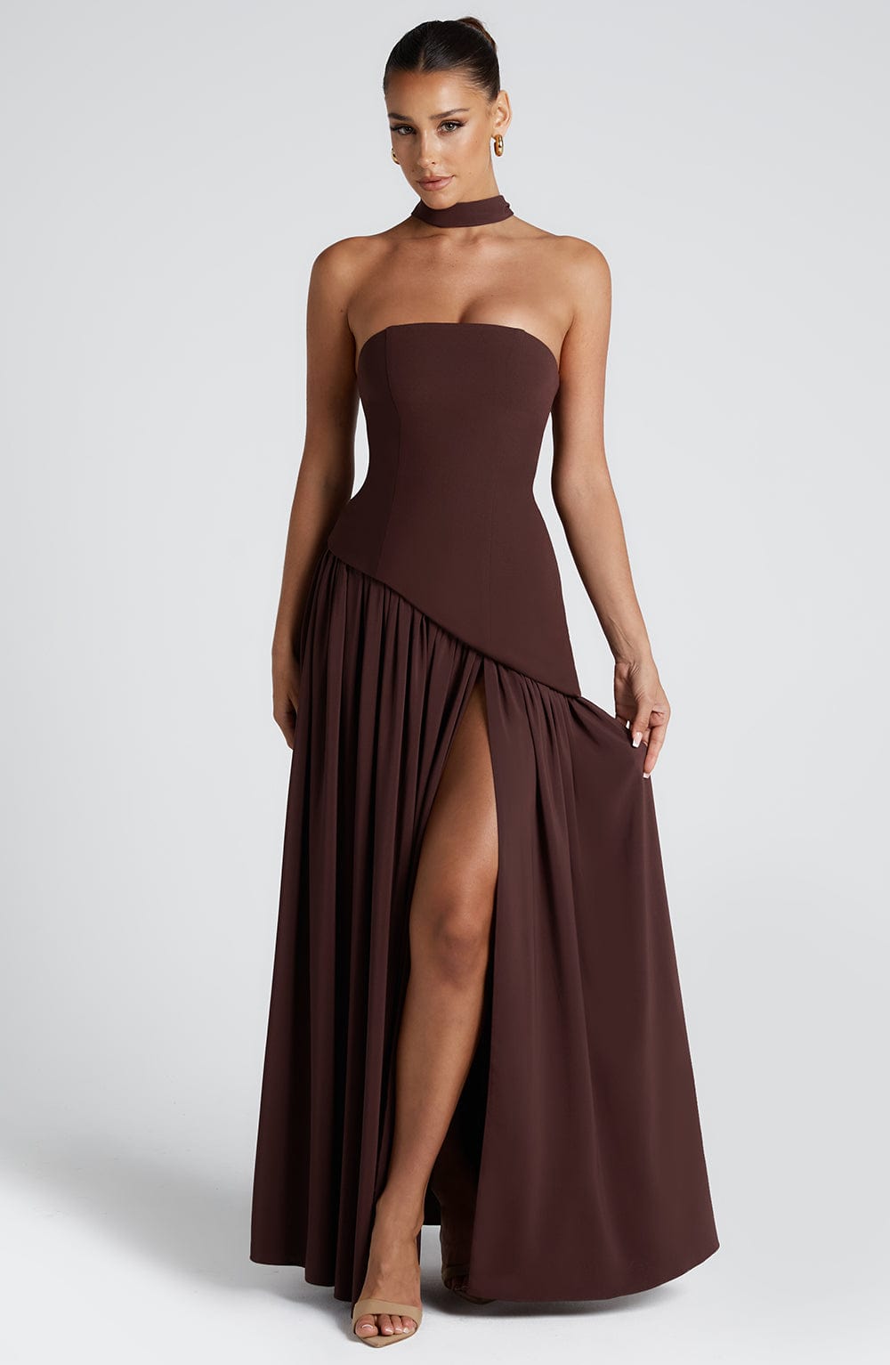 Luvrefashion | Maliyah Plum Brown Maxi Dress in XS - image 8