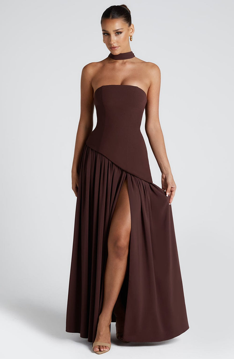 Luvrefashion | Maliyah Plum Brown Maxi Dress in XS - image 8
