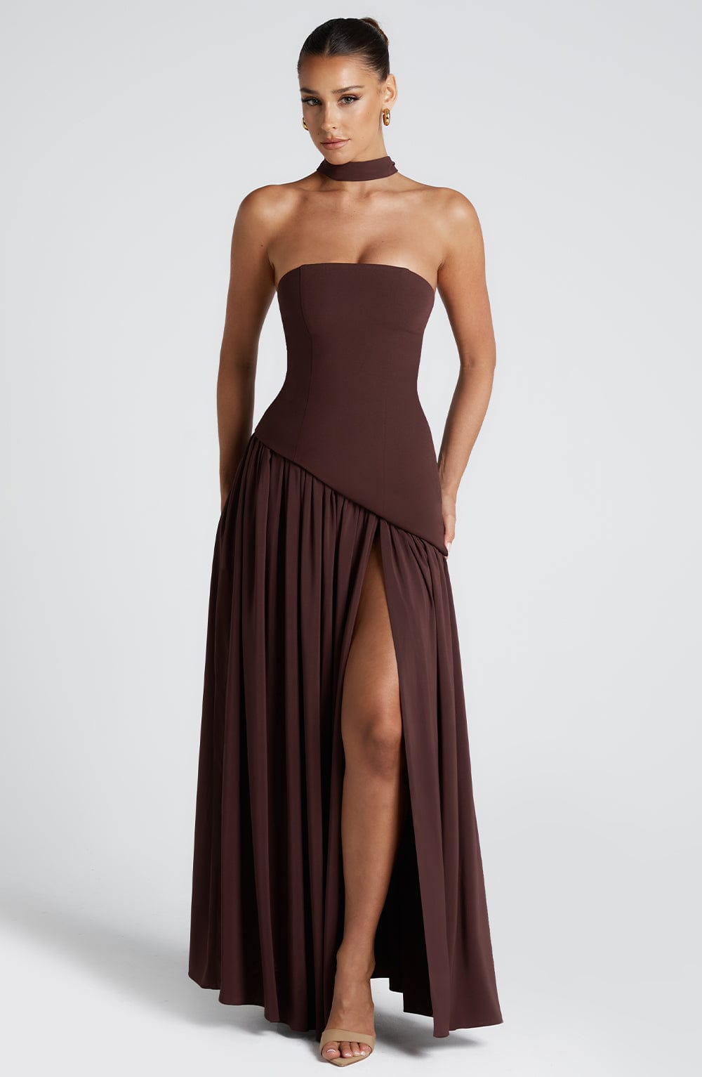 Luvrefashion | Maliyah Plum Brown Maxi Dress in XS - image 9