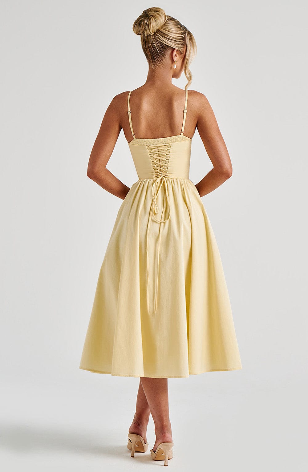 Luvrefashion | Mariella Lemon Midi Dress in XS - side view