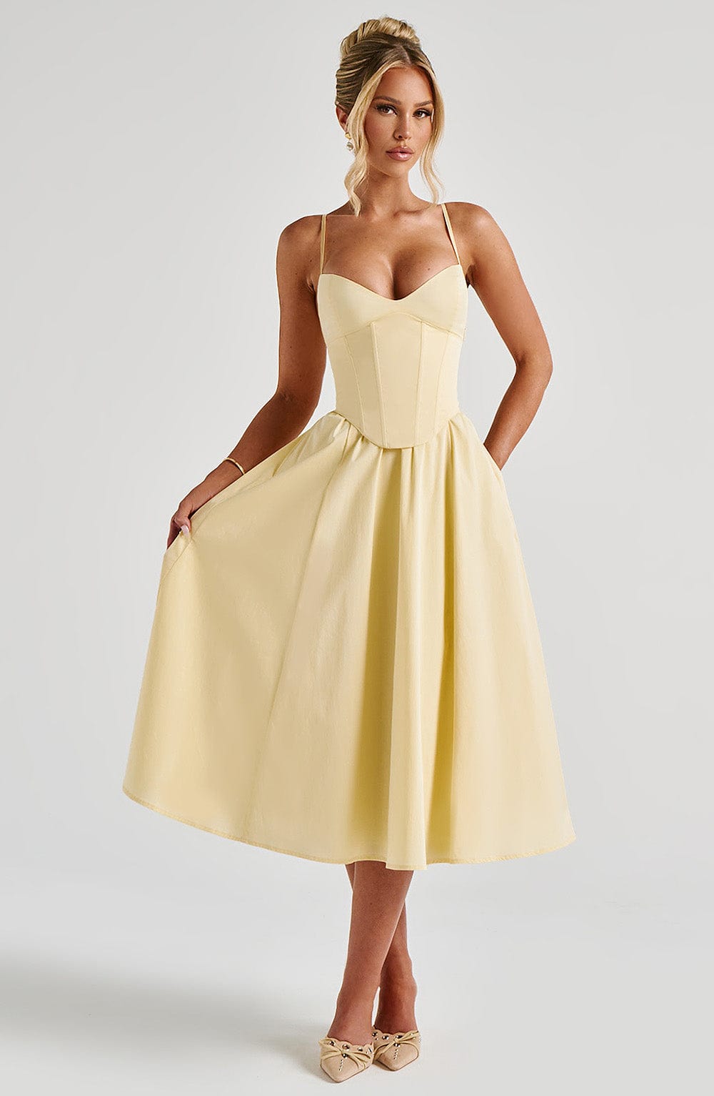 Luvrefashion | Mariella Lemon Midi Dress in XS - image 6