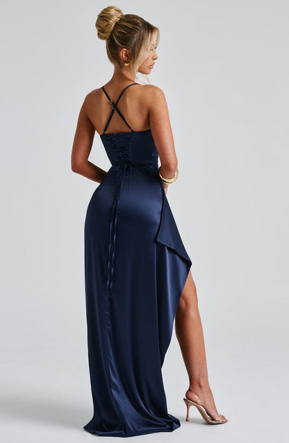 Luvrefashion | Maxi Dress in Navy by Helen in XS - side view