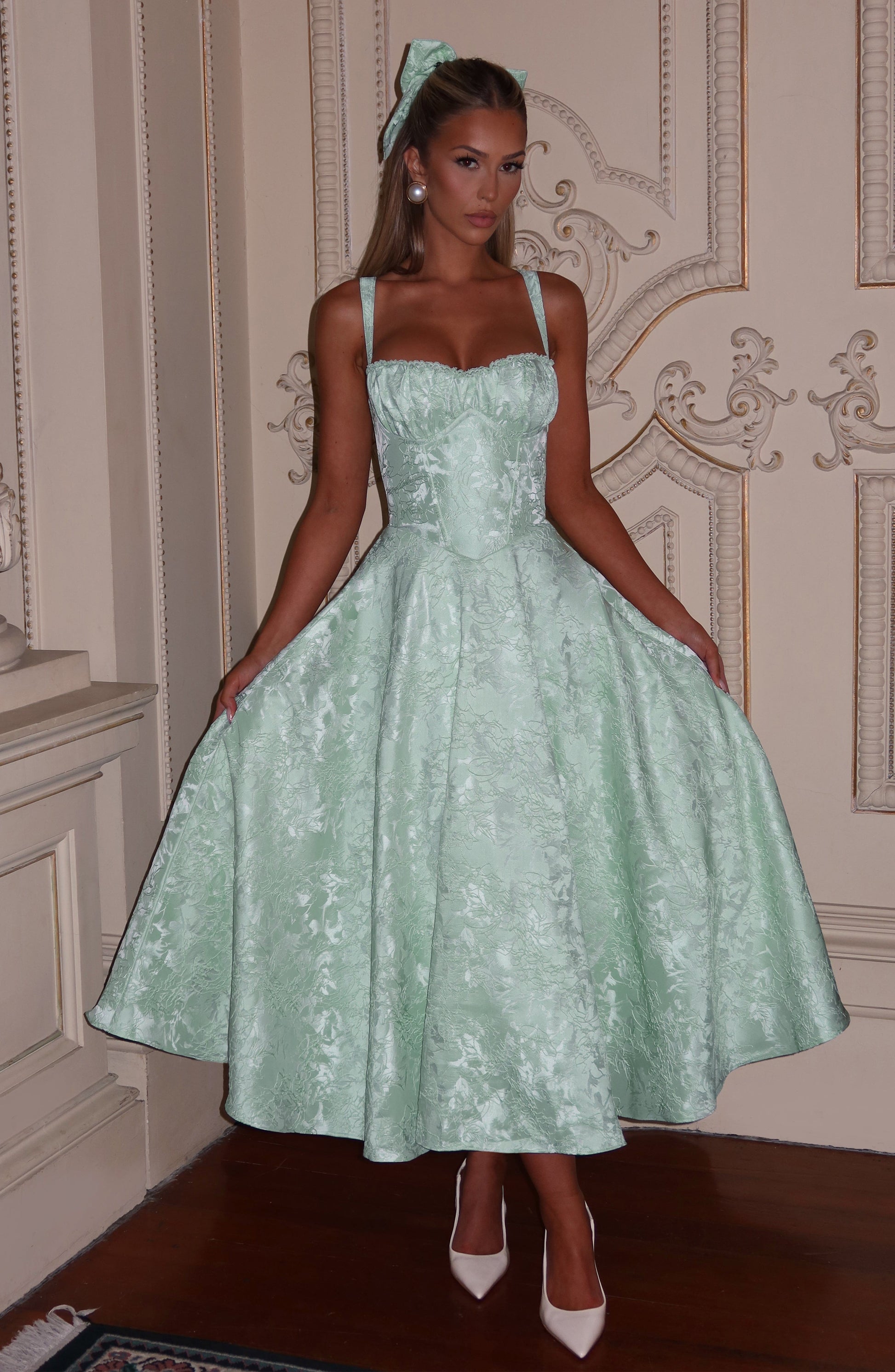 Luvrefashion | Mint Amity Midi Dress in XS - back view