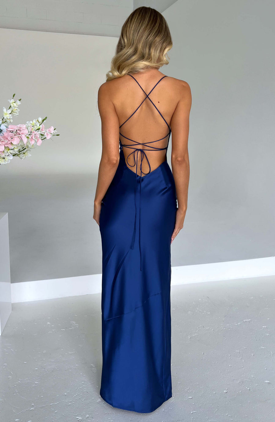 Luvrefashion | Misha Navy Maxi Dress in XS - styled look