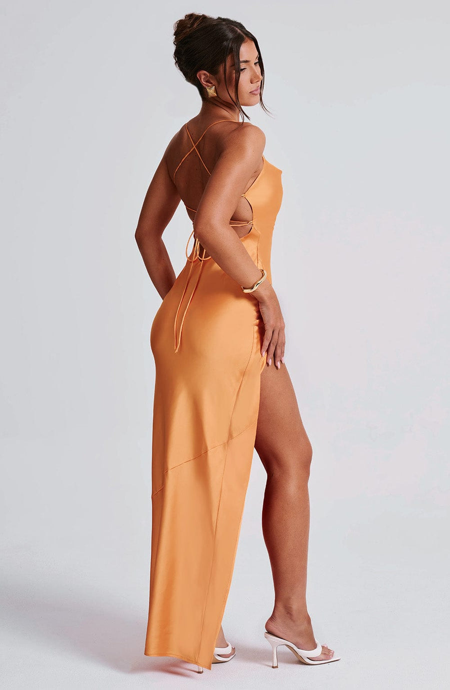 Luvrefashion | Misha Tangerine Maxi Dress in XS - styled look