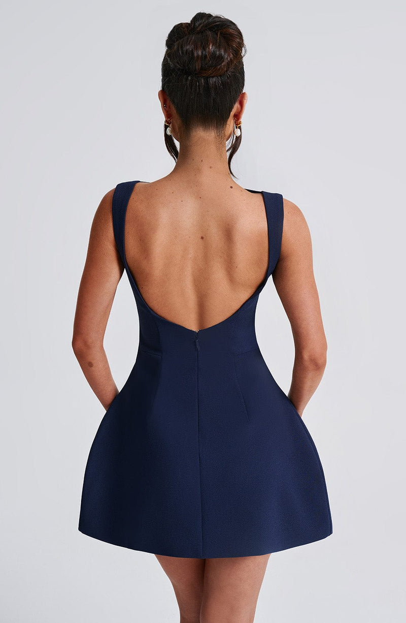Luvrefashion | Navy Alana Mini Dress in XS - side view