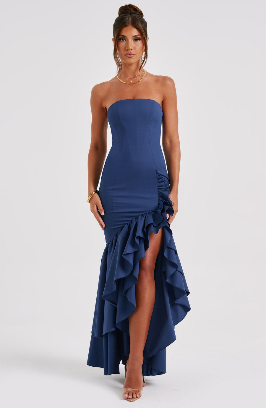Luvrefashion | Navy Angelina Maxi Dress in XS - styled look