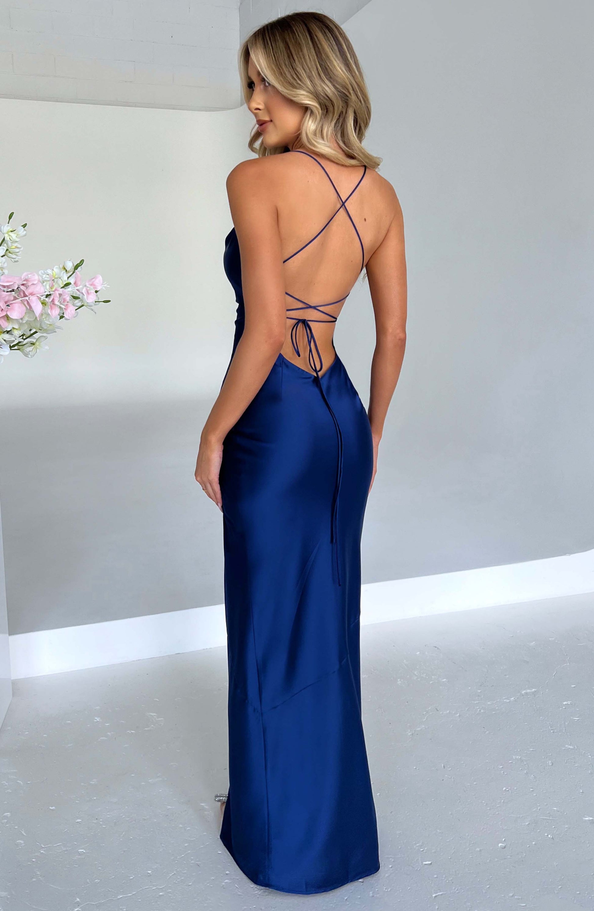 Luvrefashion | Navy Misha Maxi Dress in XS - side view