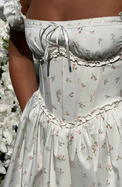 Luvrefashion | Penelope Blush Floral Print Mini Dress in XS - side view