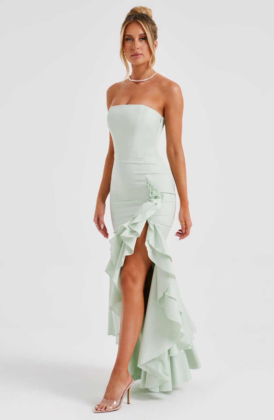 Luvrefashion | Sage Angelina Maxi Dress in XS - side view