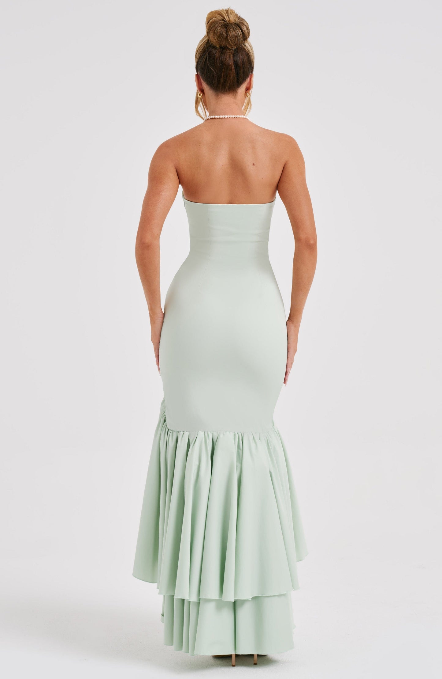 Luvrefashion | Sage Angelina Maxi Dress in XS - back view