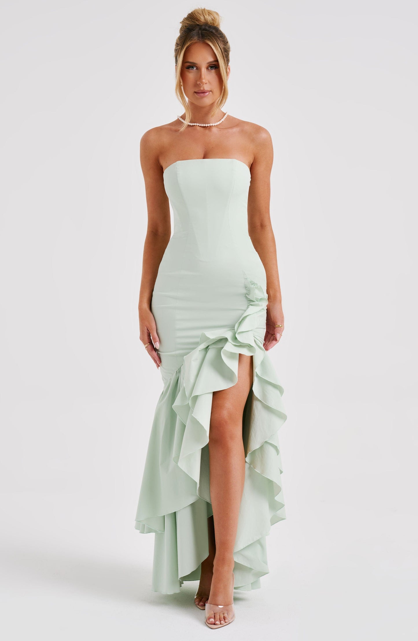 Luvrefashion | Sage Angelina Maxi Dress in XS - detail view
