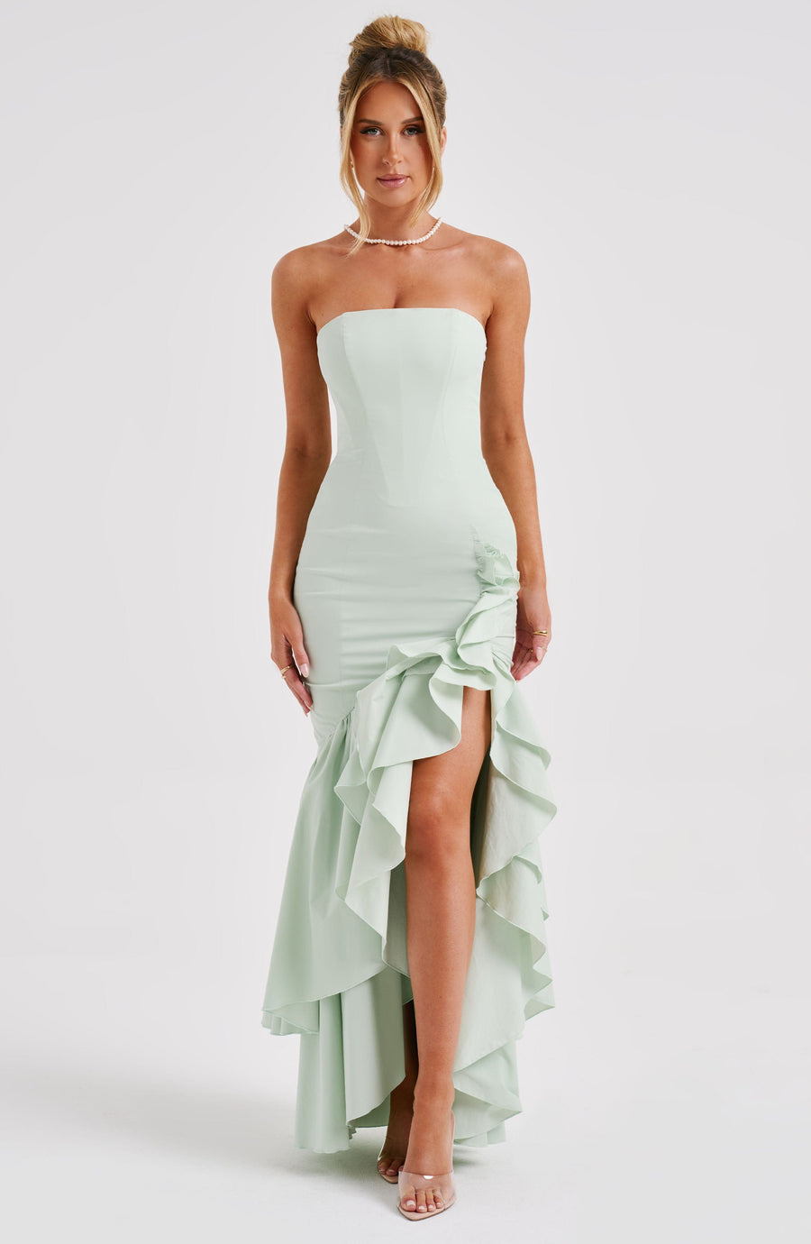 Luvrefashion | Sage Angelina Maxi Dress in XS - detail view
