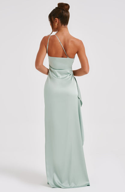 Luvrefashion | Sage Green Ariel Maxi Dress in XS - back view