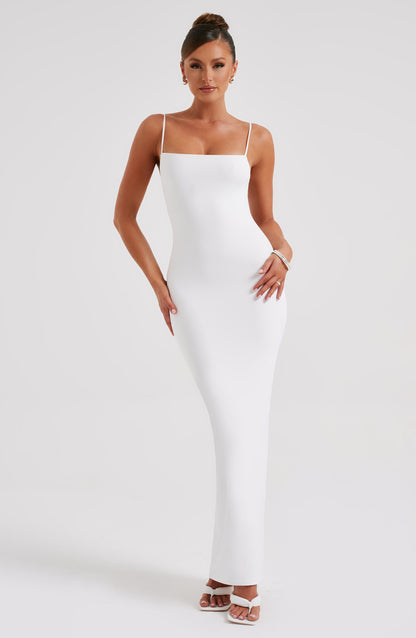 Luvrefashion | Sanya Long White Dress in XS - back view