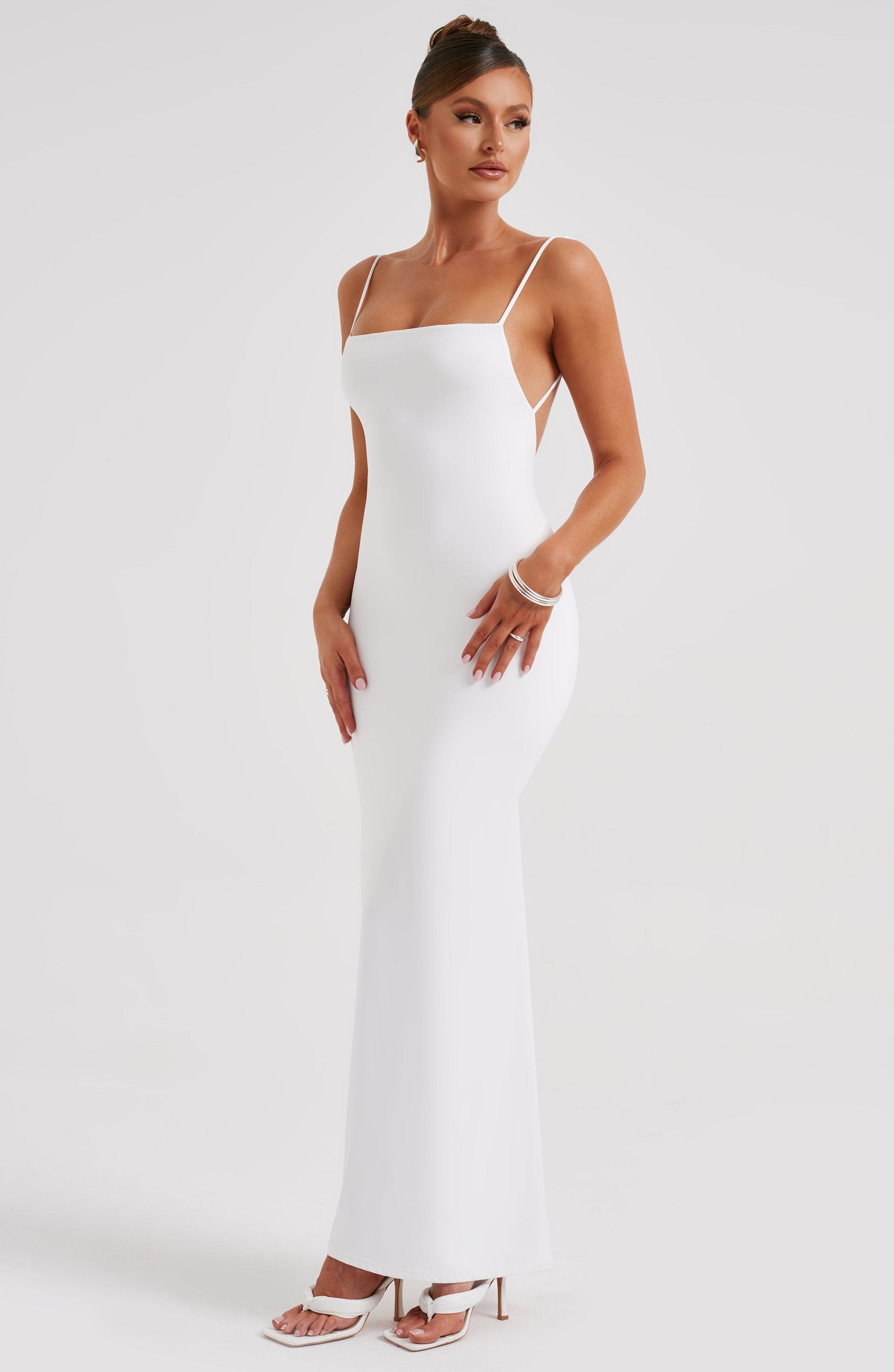 Luvrefashion | Sanya Long White Dress in XS - detail view