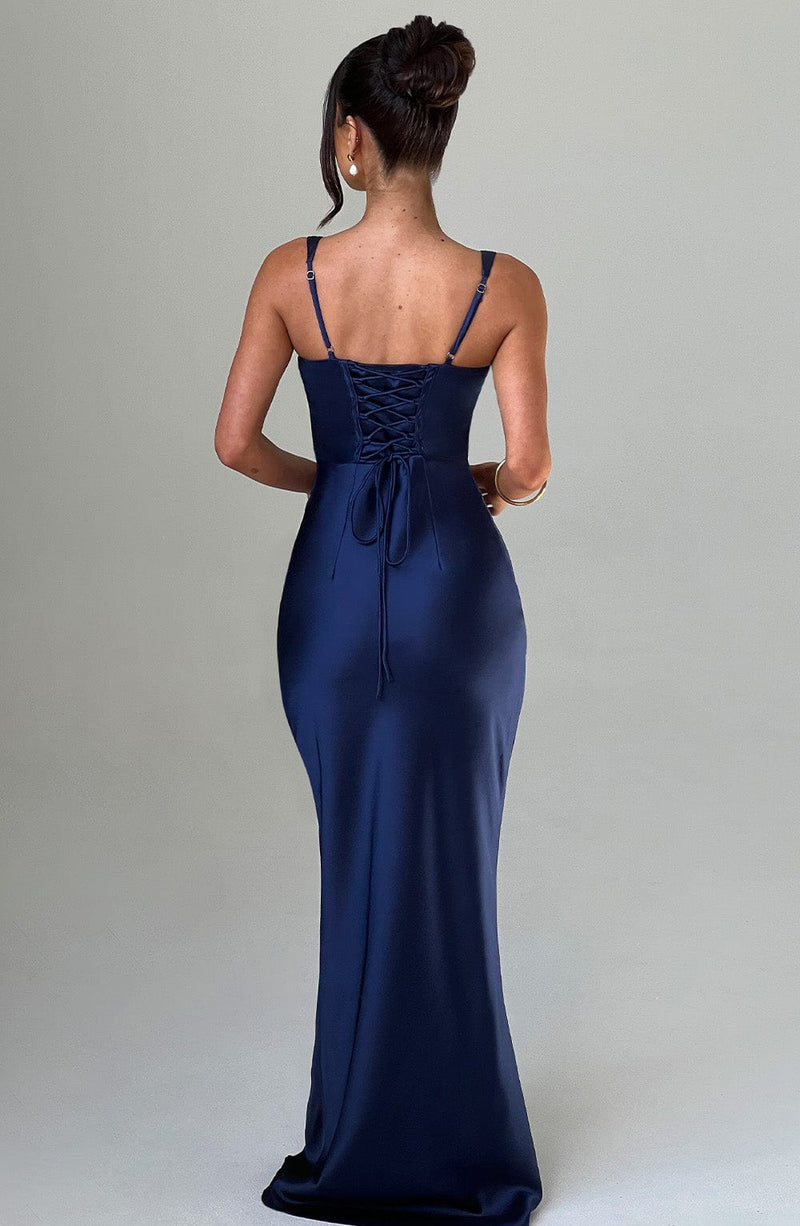 Luvrefashion | Shae Navy Maxi Dress in XS - side view