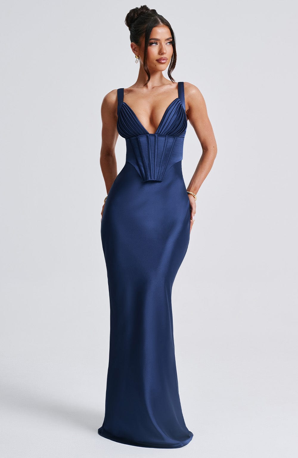 Luvrefashion | Shae Navy Maxi Dress in XS - detail view