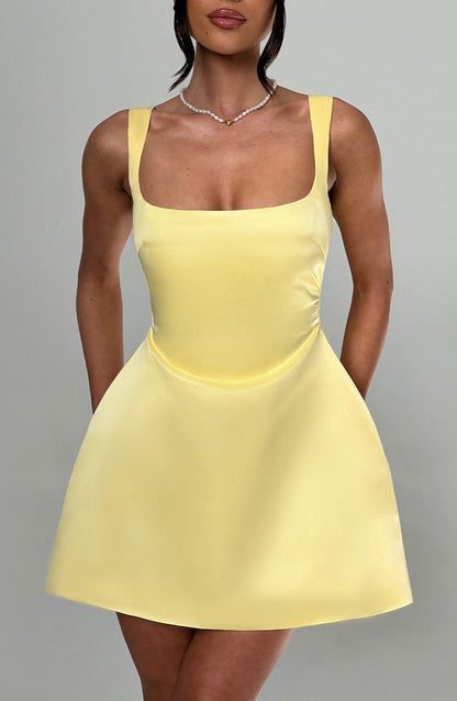 Luvrefashion | Sofie Lemon Mini Dress in XS - detail view