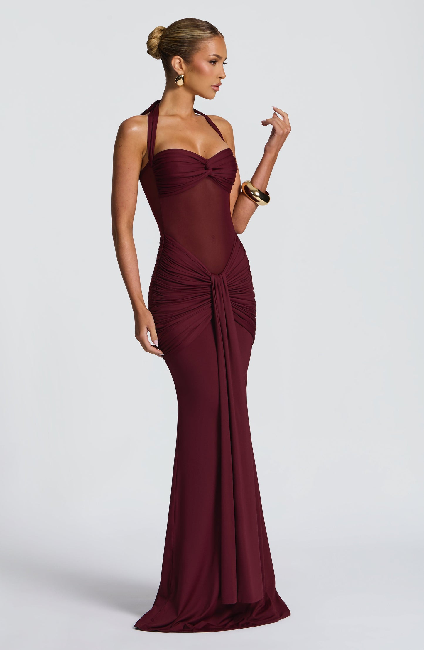 Luvrefashion | Vixen Cherry Lacquer Maxi Dress in XS - back view