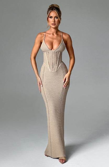 Luvrefashion | Xanthe Beige Maxi Dress in XS - image 7
