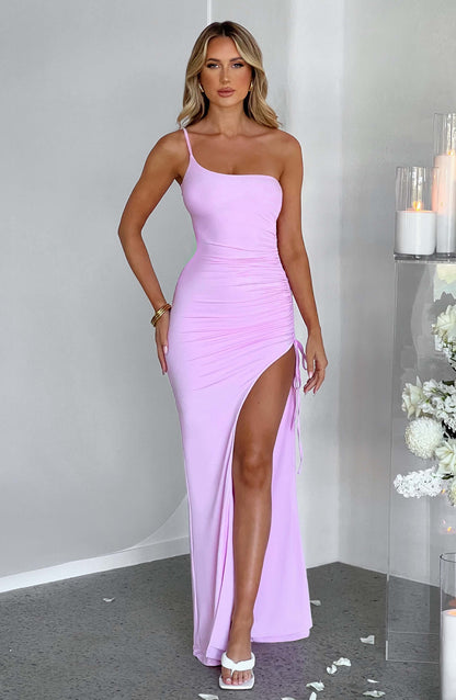 Luvrefashion | Zuri Pink Maxi Dress in XS - front view
