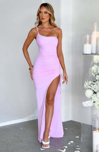 Luvrefashion | Zuri Pink Maxi Dress in XS - back view