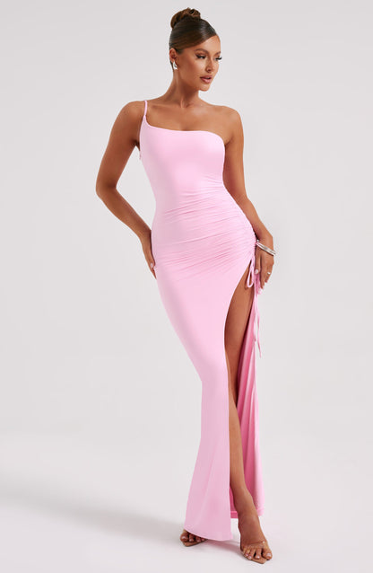 Luvrefashion | Zuri Pink Maxi Dress in XS - detail view