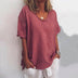 Denise | Chic Loose-Fit Blouse with Tummy Coverage - Dark Pink