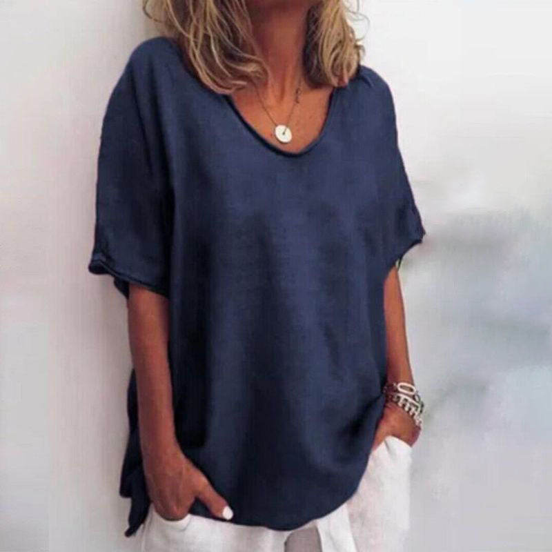 Luvrefashion | Denise Chic Loose Fit Blouse with Tummy Coverage in Dark Grey - image 7