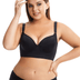 Black Back-Smoothing Plunge Push-Up Bra - Black